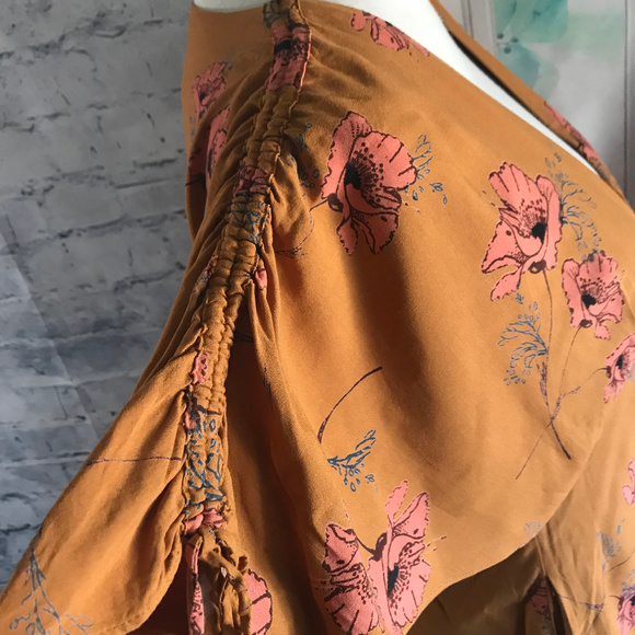 Free People Mini Dress V Neck Sz 4 (C18) - Picture 4 of 8